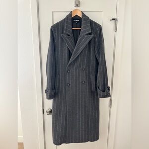Steve Madden Charcoal Pinstripe Trench Coat